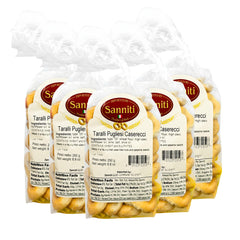 Sanniti front packaging showing traditional taralli and brand benefit