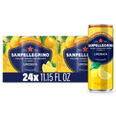 Sanpellegrino limonata front packaging displaying 24 cans for convenient entertaining