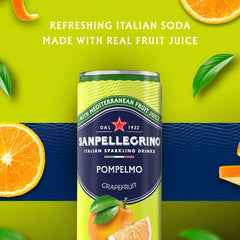Sanpellegrino can close-up label showing artwork and premium branding benefit