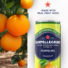 Sanpellegrino Pompelmo poured in glass with bubbles offering refreshing look