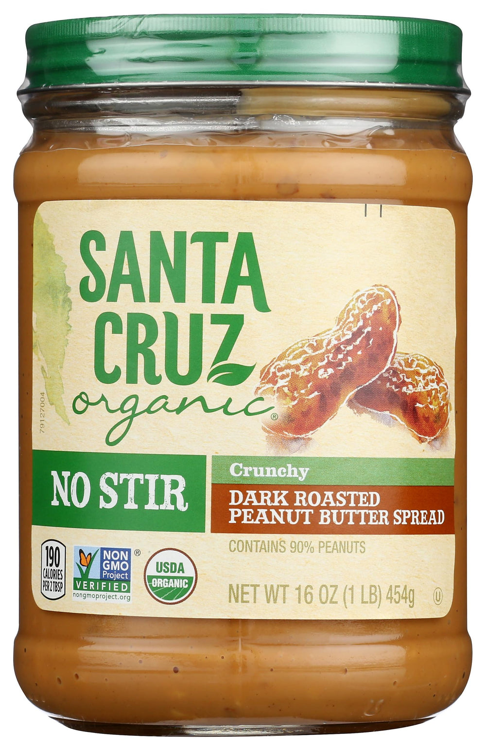 Santa Cruz Organic front packaging showing jar and label with bold dark roast claim