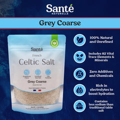 Sante Naturelle coarse grey crystals close-up highlighting texture and mineral richness