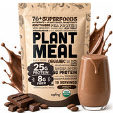 sapling front package showing organic chocolate meal replacement providing convenience