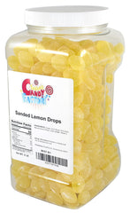 Sarah's Candy Factory close-up of sanded lemon drop texture, pleasing crunch