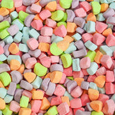 Sarah's Candy Factory front packaging showing 16 oz resealable bag and colorful marshmallows for convenient topping