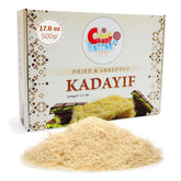 Sarah's Candy Factory front pack showing 500g kataifi, convenient pantry staple