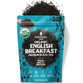 SARASOTA COFFEE & TEA CO. front packaging showing 1 lb bag and branding benefit
