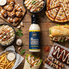 Sauce Street close-up pour highlighting creamy texture and drizzle appeal