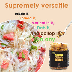SAUCE UP NYC jar next to measuring spoon for clear size and serving guidance