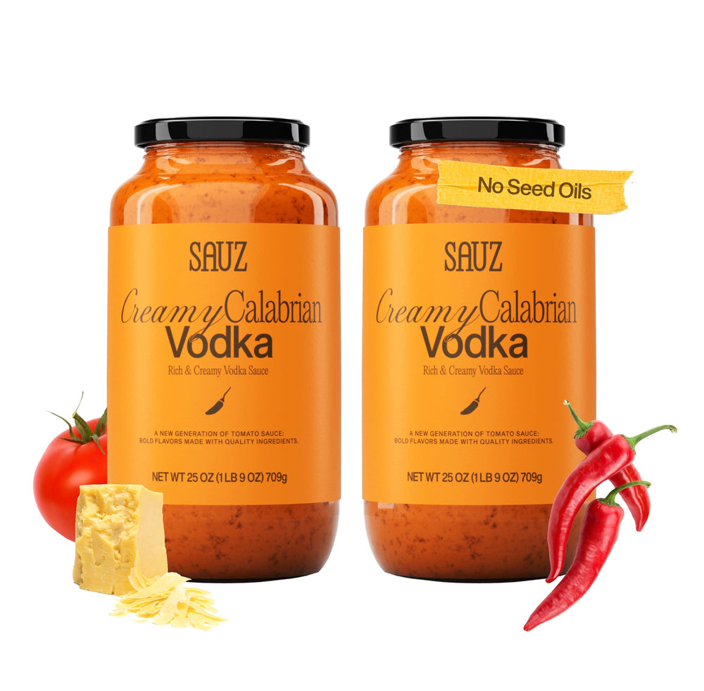 Sauz front packaging 25 oz jar showing label and clean-ingredient benefit