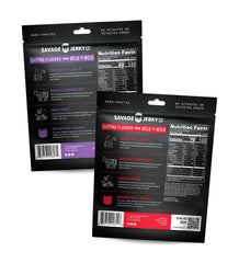 Savage Jerky Co. close-up of beef texture highlighting tender chew and spice coating