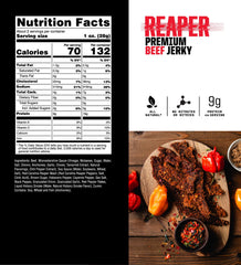 Savage Jerky Co. label close-up showing ingredients and gluten-free badge, transparency