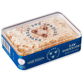 Savannah Bee Company front packaging showing raw Acacia honeycomb and weight