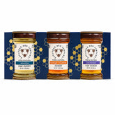 Savannah Bee Company front packaging showing three artisanal honey jars and gift appeal