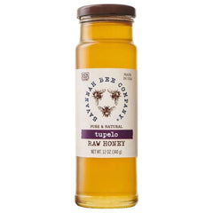Savannah Bee Company front jar showing golden Tupelo honey and clear labeling for quality