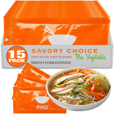 SAVORY CHOICE front packaging showing packets for quick vegan pho