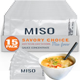 SAVORY CHOICE front packaging showing 15 reduced sodium miso packets and benefits
