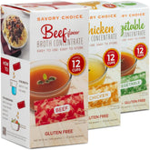SAVORY CHOICE front packaging showing variety pack and quick pantry benefit