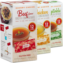 SAVORY CHOICE front packaging showing variety pack and quick pantry benefit