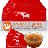 SAVORY CHOICE front packaging showing 45 packets and product benefit convenience