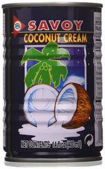 Savoy coconut cream front can showing label and pack benefit