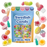 Scandylicious front packaging showing brand and vibrant candy assortment benefit: clear product identity