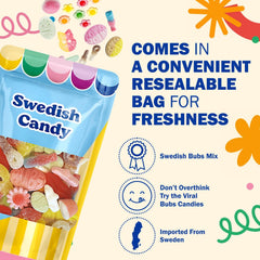 Scandylicious BUBS mixed candies close-up highlighting variety and bright flavors for sharing