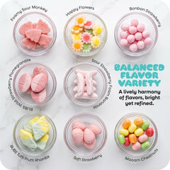 Scandylicious colorful pieces on plate displaying sour-then-sweet appeal
