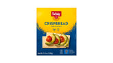 Schär crispbread front packaging showing six-pack and brand for pantry convenience