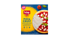 Schär front packaging showing 4-pack crusts and quick meal convenience