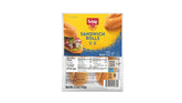 Schär front packaging showing six gluten free sub sandwich rolls and branding benefits