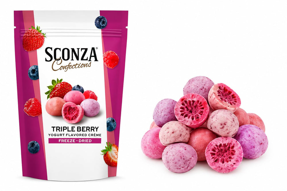 sconza front packaging 18 oz bag showing product branding and resealable feature