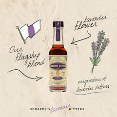 Scrappy's Lavender added to a cocktail glass adding floral aroma and balance