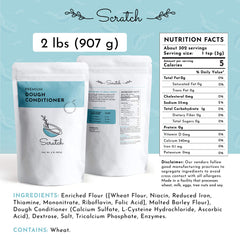 Scratch measuring scoop and teaspoon next to flour demonstrating precise dosing and control