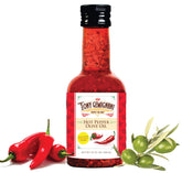 Sculpture House Tony Gemignani front bottle shows premium spicy olive oil benefit flavor boost
