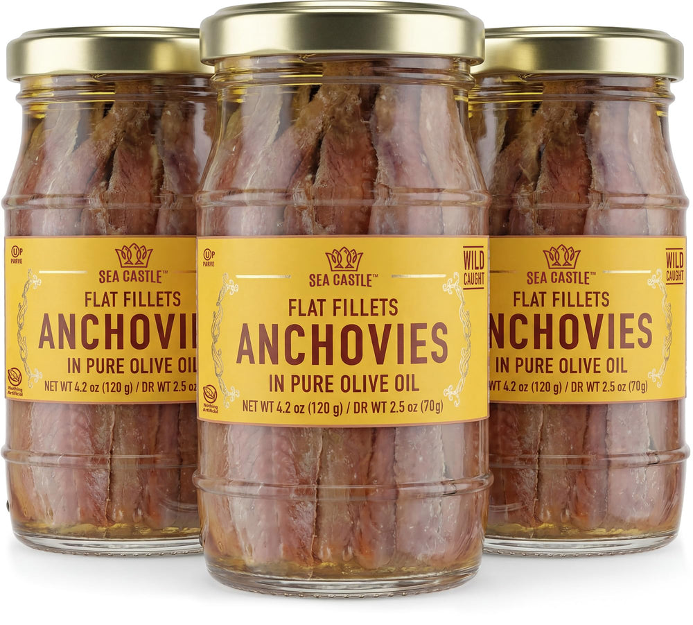 Sea Castle front jar showing label and resealable lid, highlights freshness