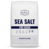 Sea Salt Superstore front of 50 lb bag showing packaging and brand benefit