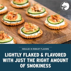 SeaBear salmon on cracker demonstrating quick serving idea