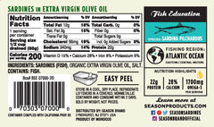 SEASON detail of bone-in sardine emphasizing natural calcium and nutrients