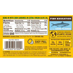 SEASON open can top view showing sardines in olive oil for ready-to-eat use