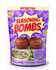 Seasoning Bombs front packaging showing product and convenience