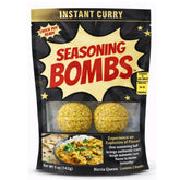 Seasoning Bombs front pouch showing Birria Queen Curry branding and convenience