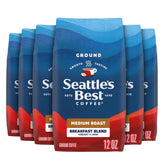 Seattle's Best Coffee front packaging showing six 12 oz bags and brand clarity