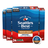 Seattle's Best Coffee front packaging showing four 24-pod boxes and product name benefit convenience