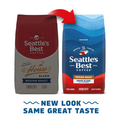 Seattle's Best Coffee ground texture heap showing medium grind for versatile brewing