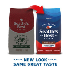 Seattle's Best Coffee loose ground Henry's Blend coffee heap showing rich texture and aroma