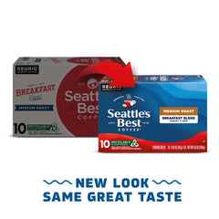 Seattle's Best pod inside a Keurig brewer ready to brew for fast mornings