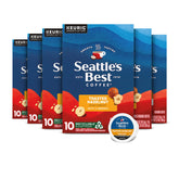 Seattle's Best Coffee front packaging showing toasted hazelnut flavor and smooth-roast benefits