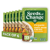 SEEDS OF CHANGE front packaging showing organic grain blend and convenience