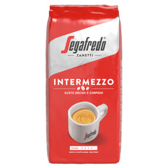Segafredo Intermezzo front packaging showing 1kg bag and bold branding for freshness